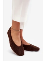 Baleriny Damskie Z Futerkiem Typu Baranek Czekoladowe Zimira
