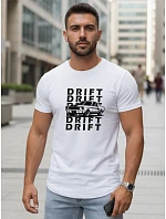 DRIFT FashionStreet pánske tričko s potlačou biele NX5081R