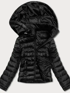 Čierna dámska prešívaná bunda pre prechodné obdobie (23M9001-392)