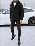 Pánska zimná bunda s kapucňou čierna FashionStreet TX4908 Pánska zimná bunda s kapucňou čierna FashionStreet TX4908
