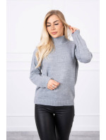 Polovičný sveter s rolákom sivý