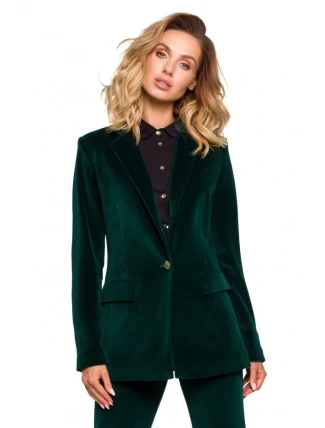 M643 Velvet single button blazer - green M643 Velvet single button blazer - green