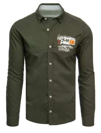 Pánska khaki košeľa FashionStreet DX2279