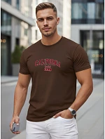 Pánske bavlnené tričko s potlačou „California“, hnedé, FashionStreet NX5140R Pánske bavlnené tričko s potlačou „California“, hnedé, FashionStreet NX5140R
