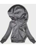 Dámska tenká mikina bez zapínania tmavosivá (W08-5)