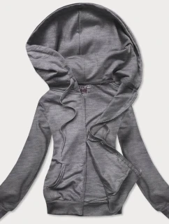 Dámska tenká mikina bez zapínania tmavosivá (W08-5)