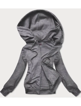 Dámska tenká mikina bez zapínania tmavosivá (W08-5)