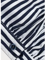 Tmavo modro-biela dámska pruhovaná košeľa s krátkymi rukávmi (SSD2021D) Tmavo modro-biela dámska pruhovaná košeľa s krátkymi rukávmi (SSD2021D)