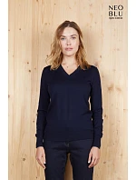 NEOBLU Sullivan Women Dámsky sveter s výstrihom do V 24.3988 deep black
