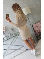 Šaty s 3D grafikou, béžová čipka