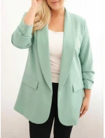 Dámska plus size elegantná bunda mätová