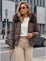 Dámska zimná prešívaná bunda s kožušinou, svetlohnedá, FashionStreet TY5831 Dámska zimná prešívaná bunda s kožušinou, svetlohnedá, FashionStreet TY5831