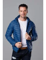 Tmavomodrá prešívaná pánska bunda s kapucňou (HM112-55) Tmavomodrá prešívaná pánska bunda s kapucňou (HM112-55)