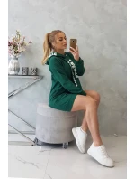 Oversize šaty s kapucňou tmavo zelené
