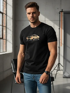 Pánske tričko s potlačou čierne FashionStreet NX051R