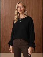 Dámsky sveter oversize, čierny, FashionStreet MY2601
