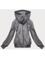 Dámska tenká mikina bez zapínania tmavosivá (W08-5)