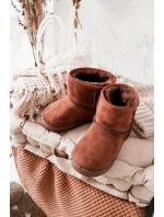 Dziecięce Ocieplane Botki Śniegowce Brązowe Gooby