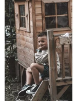 Dziecięce Skórzane Wysokie Trampki Czarno-Białe Marney