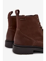 Skórzane Ocieplane Botki Męskie Na Zamek Big Star OO174149 Czekoladowe