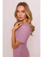 M855 Mini šaty áčkového strihu - marsala