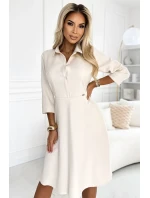 286-7 SANDY Košeľové šaty s opaskom - BEACH