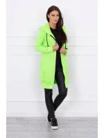 Šaty s kapucňou, mikina zelená neónová