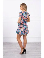 Kvetinové šaty s výstrihom do V čiernej