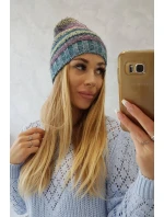 Fleecová čiapka Krystyna K207 fuchsiová+modrá