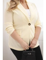 Dámske sako z viskózy v nadmernej veľkosti s dlhými rukávmi a golierom Lemon