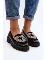 Lakierowane Mokasyny Damskie Laura Messi 2785 Czarne
