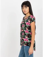 Dámska blúzka D73771R10978P čierna a zelená - FPrice