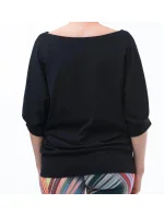 Dámske čierne tričko s 3/4 netopierím rukávom A6101 - Litex