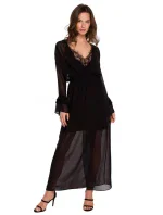 Dámske šifónové šaty so spodničkou K136 Čierna - Makover Dámske šifónové šaty so spodničkou K136 Čierna - Makover