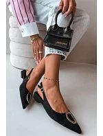 Dámske sandále na nízkom podpätku s ozdobou Black Sparkle