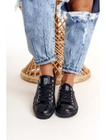 Damskie Skórzane Trampki Big Star Czarne V274871