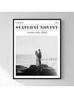 Personalizovaný magický fotob obraz v ráme – 40x50 – svadobné noviny Personalizovaný magický fotob obraz v ráme – 40x50 – svadobné noviny