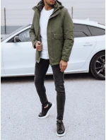 Pánska zimná bunda s kapucňou zelená FashionStreet TX4910
