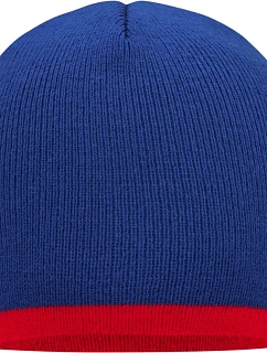 Daiber MB 7584 Pletená čiapka s kontrastným lemom 03.7584 royal/red