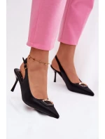 Dámske lodičky Sandále s ozdobným detailom Black Lurella Dámske lodičky Sandále s ozdobným detailom Black Lurella