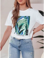 MUYUMBA dámske tričko s potlačou biele FashionStreet RY2620