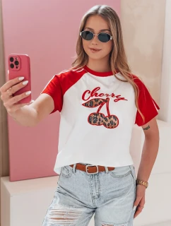 Dámske tričko s 3D efektom CEKINKA červená FashionStreet RY2866