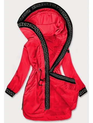 Tenká červená dámska bunda s ozdobnou lemovkou (B8141-4) Tenká červená dámska bunda s ozdobnou lemovkou (B8141-4)