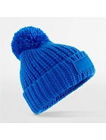 Beechfield B 329 Pletená čiapka s bambulou „Toasty Patch“ 53.0329 luminous blue