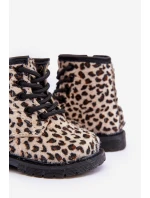 Dziecięce Botki Ocieplane z Suwakiem Beżowe Goopy