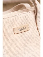 Kožená nákupná taška na zips Big Star RR574073 Beige