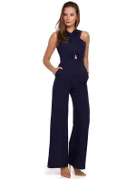 K029 Kombinéza s prekríženými prednými dielmi - tmavomodrá