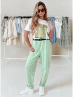 Dámske nohavice chinos s opaskom FashionStreet mint UY2552