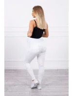 Dámske tehotenské džínsové nohavice 2671-1 Biela - Kesi