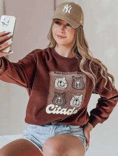 Dámska nadrozmerná mikina s medvedíkmi MISOBEARS bordová FashionStreet BY1434